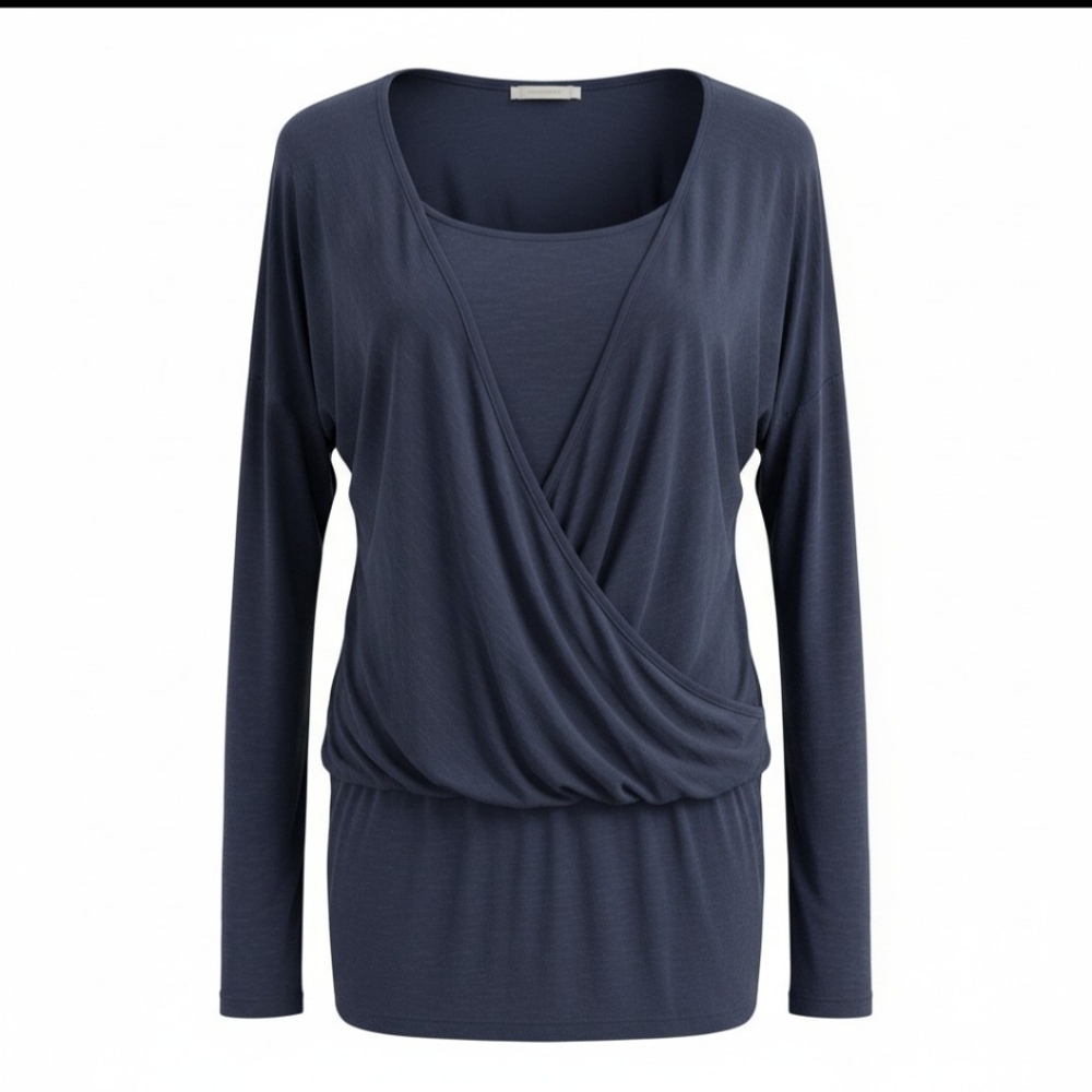 Bench Women's small Long Sleeve Pullover dress with faux wrap top attached NWT